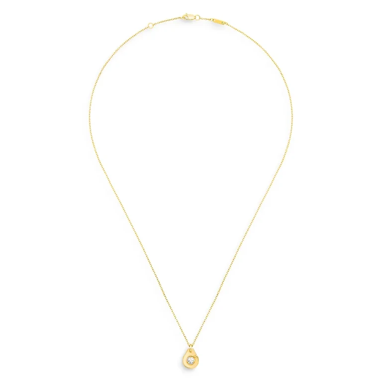 Dinh Van 18K Yellow Gold Menottes Pendant Necklace with Diamonds, 16.5