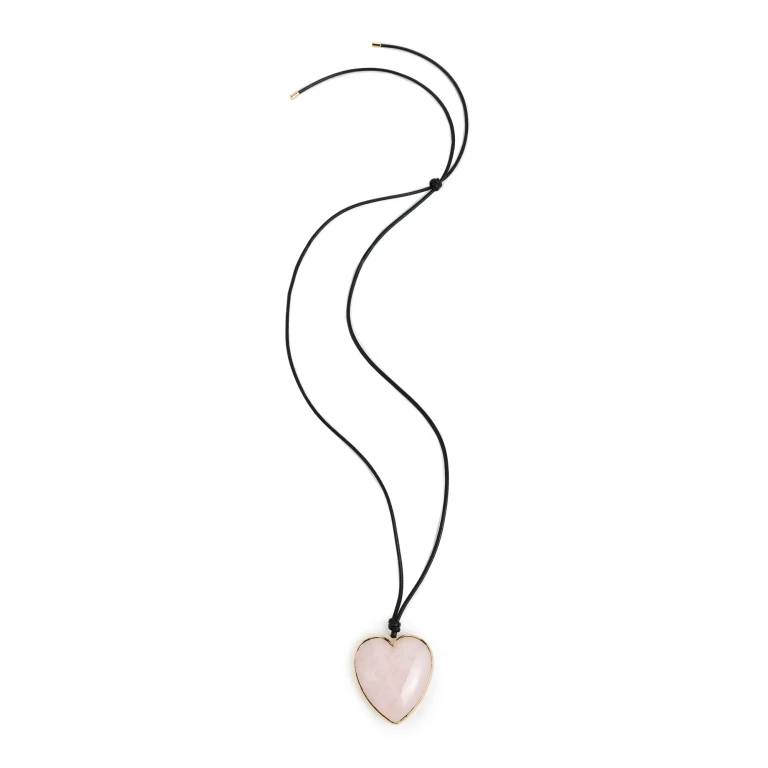 Jennifer Fisher Heart Pendant Necklace Rose Quartz One Size