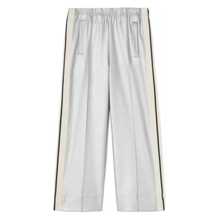 Palm Angels Kids Shiny Track Wide Leg Pants