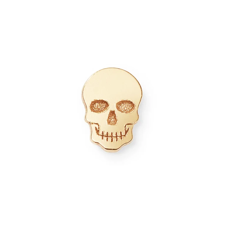 Zoe Chicco 14K Yellow Gold Single Itty Bitty Skull Stud Earring
