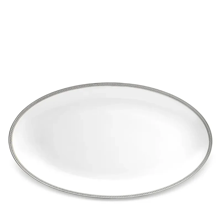 L'Objet Soie Tresse Platinum Oval Platter, Large