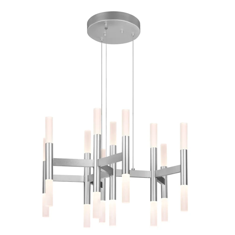 Bright Satin Aluminum LED Pendant from the Luna Collection