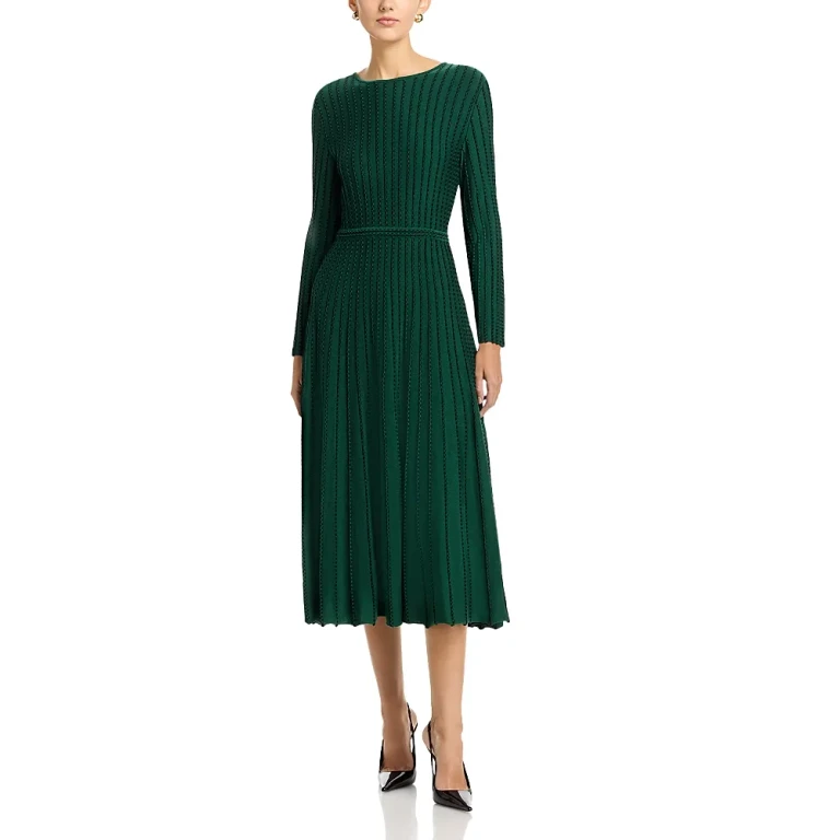 Misook Jewel Neck Midi Dress