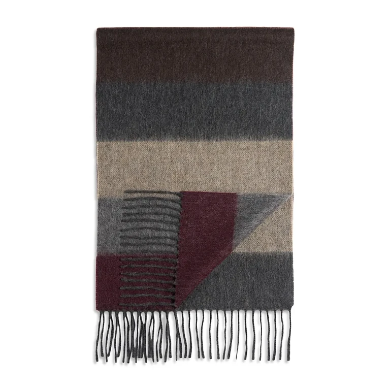 Color Blocked Stripe Oversized Cashmere Scarf - Exclusive