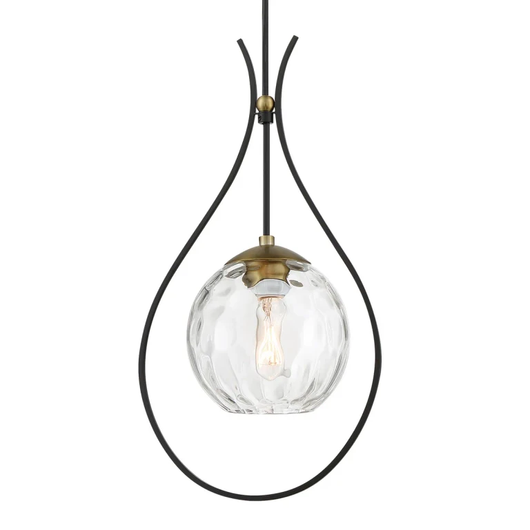 Coal And Soft Brass Mini Pendant from the Cody Collection