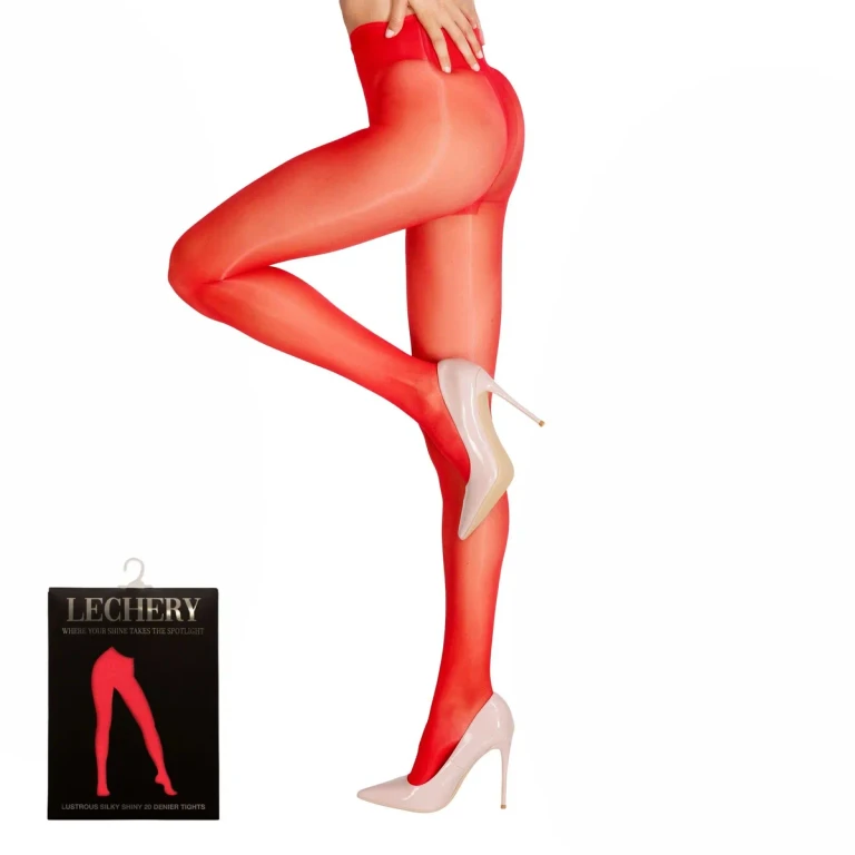 Shiny Sheer Nylons – 20 Denier Pantyhose | Red