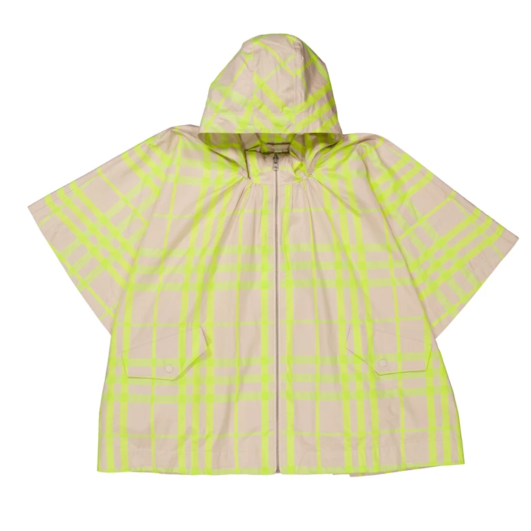 Burberry Kids Claudia Check Hooded Poncho Jacket