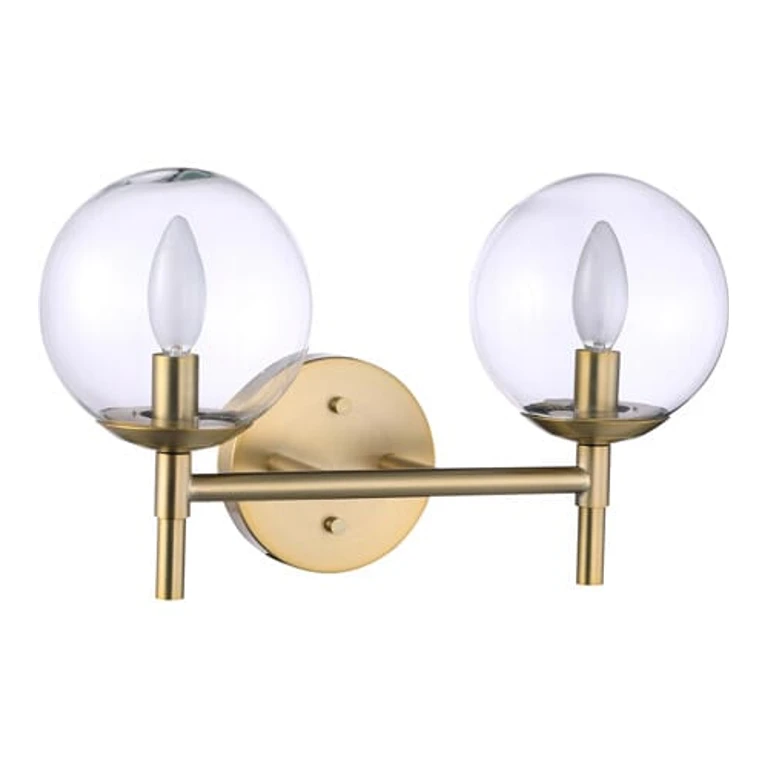 Auresa 2-Light Bathroom Vanity Light in Soft Brass