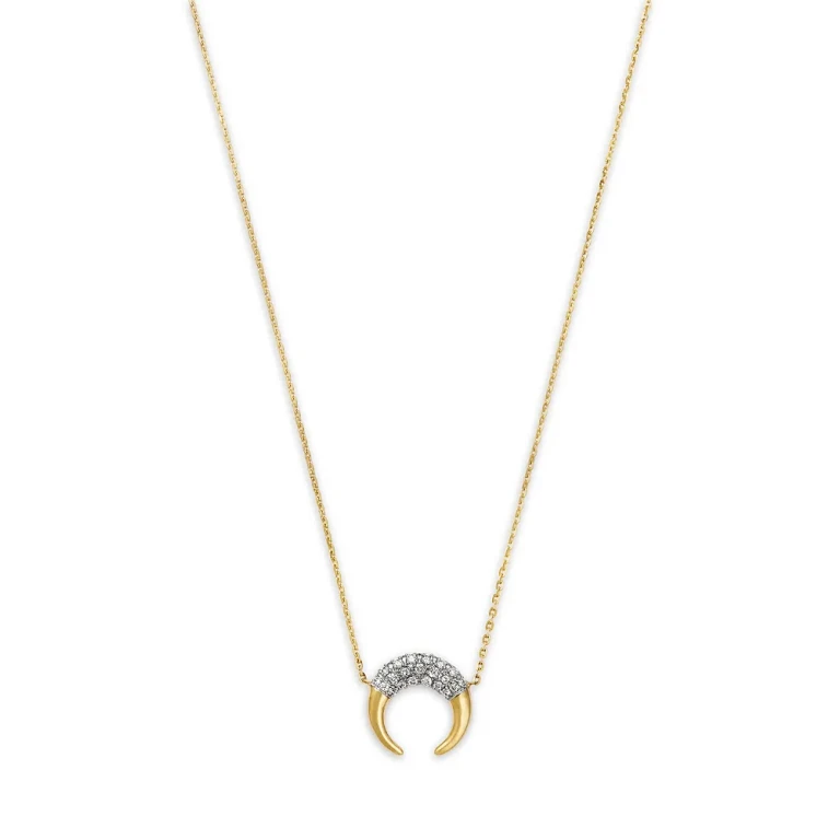Pendant Necklace in 14K Yellow Gold, 0.10 tcw