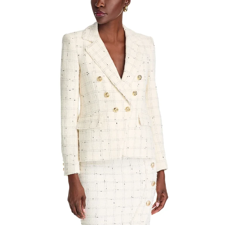 Eliza Windowpane Tweed Blazer