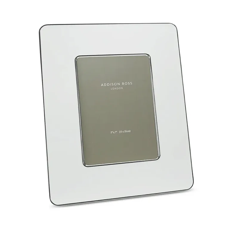 Addison Ross Silver Edged White Studio Enamel Photo Frame, 5 x 7