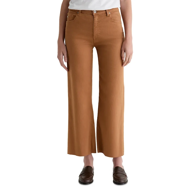 Ag Saige High Rise Wide Leg Crop Jeans in Pistachio