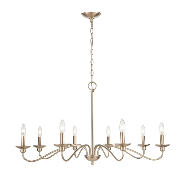 Modern Gold Eight Light Chandelier from the Delvona Collection