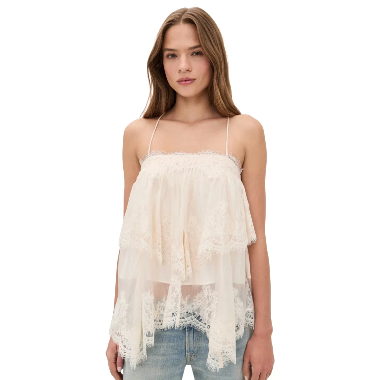 Aje Ophelia Lace Cami Pastel Yellow 8