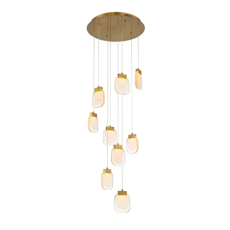 Gold LED Chandelier from the Paget Collection