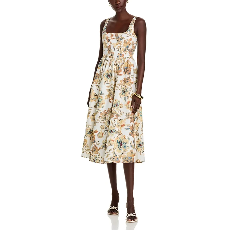 Wayf Desi Corset Midi Dress