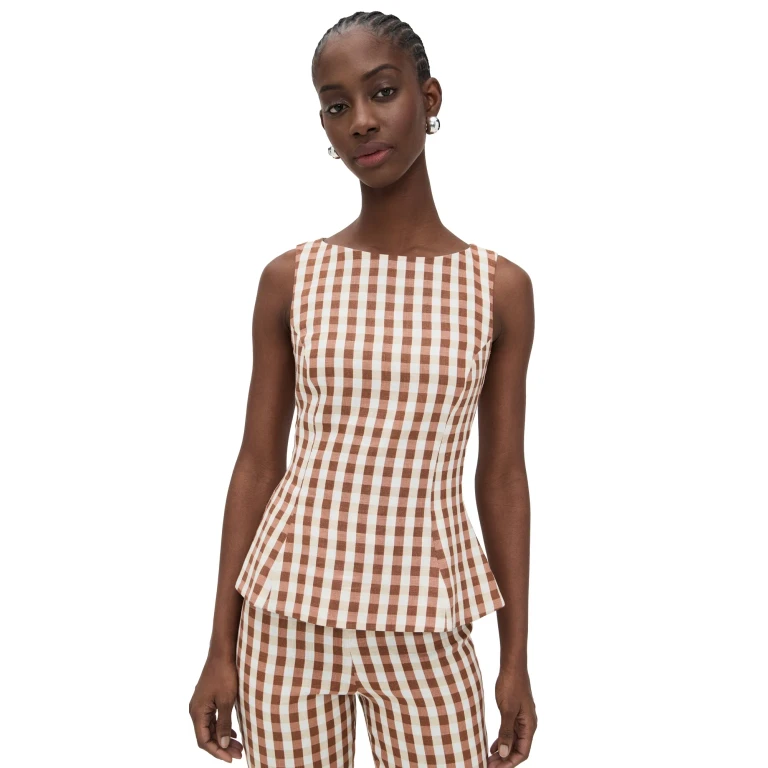 FAITHFULL Ana Top Gingham Cedar 12