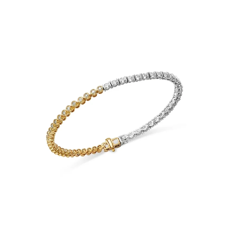Diamond Tennis Bracelet in 14K Yellow & White Gold, 2.0 tcw