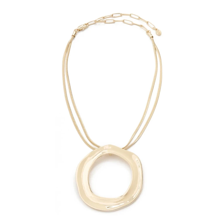 Ettika Round Pendant Necklace Gold One Size