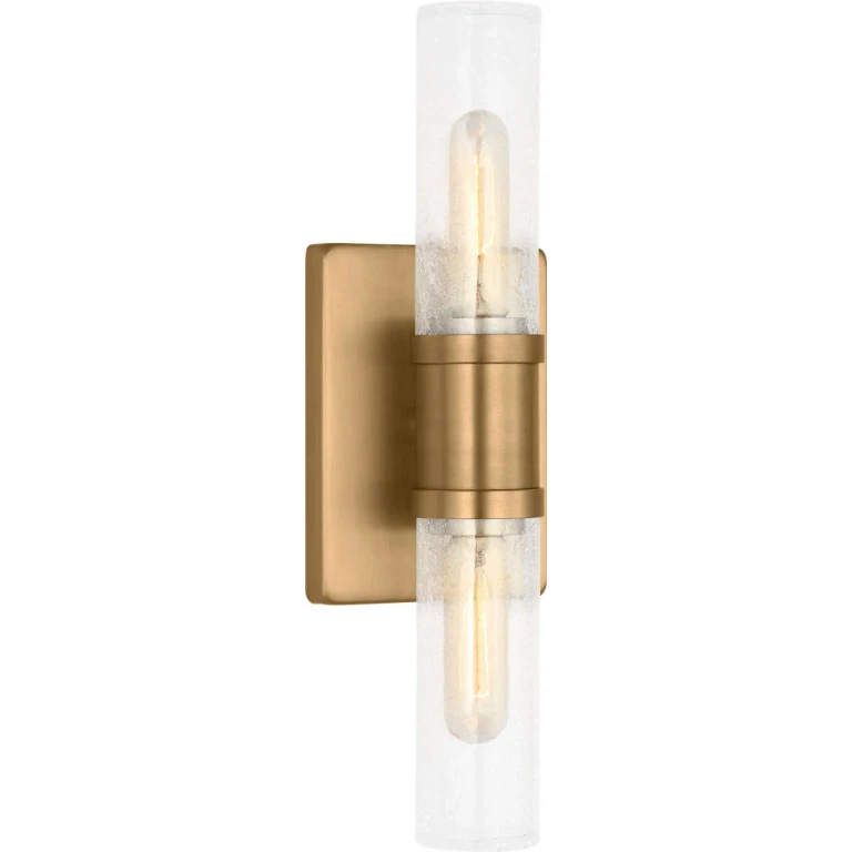 Satin Brass Satin Brass Bathroom Vanity Light from the Keaton Collection