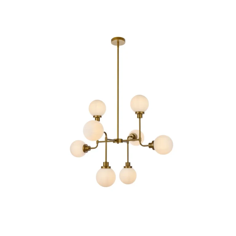 Brass Eight Light Pendant from the Hanson Collection