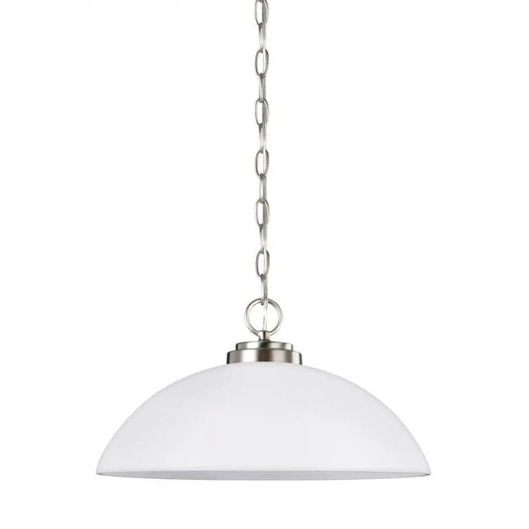 Brushed Nickel One Light Pendant from the Oslo Collection