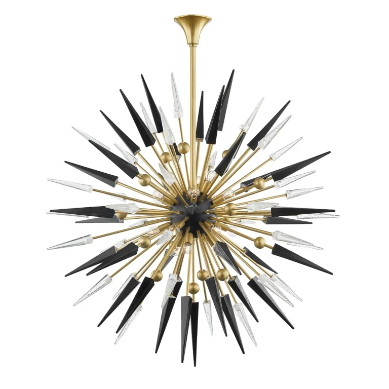 Aged Brass 18 Light Chandelier from the Sparta Collection