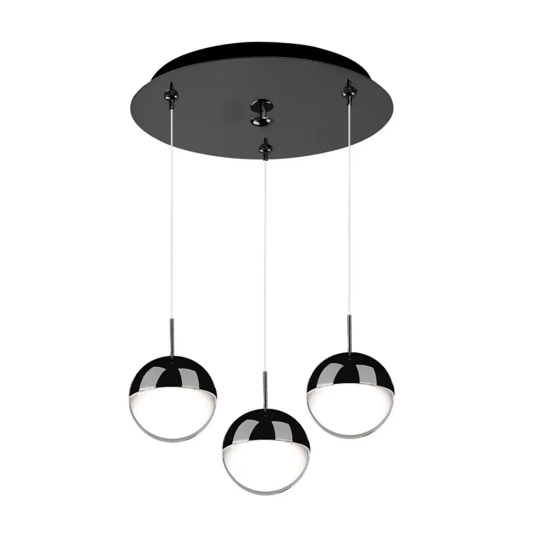 Black Chrome LED Pendant from the Pluto Collection
