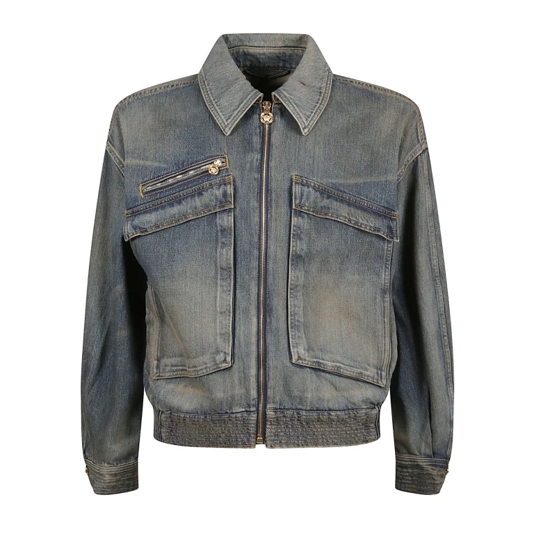 Versace Cotton Denim Bomber Jacket