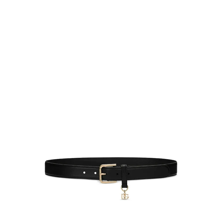 Dolce & Gabbana Women's Logo Charm Leather Belt