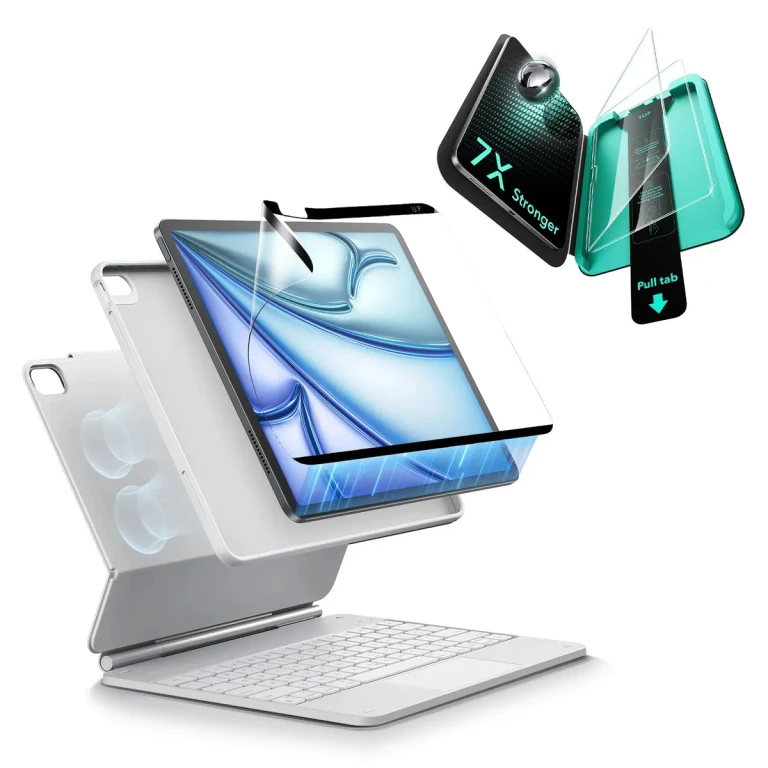 iPad Air 11 (2025) Rebound Magnetische Tastatur Hülle 360 Pencil Bündel - DE Layout-White - DE Layout-White