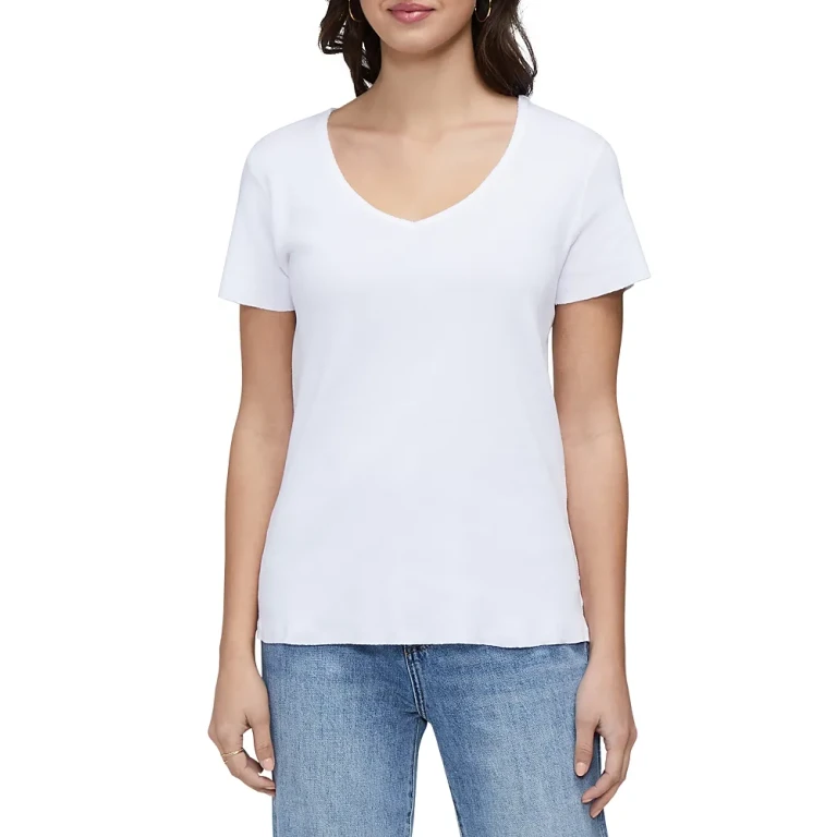 Three Dots Cotton V Neck Tee