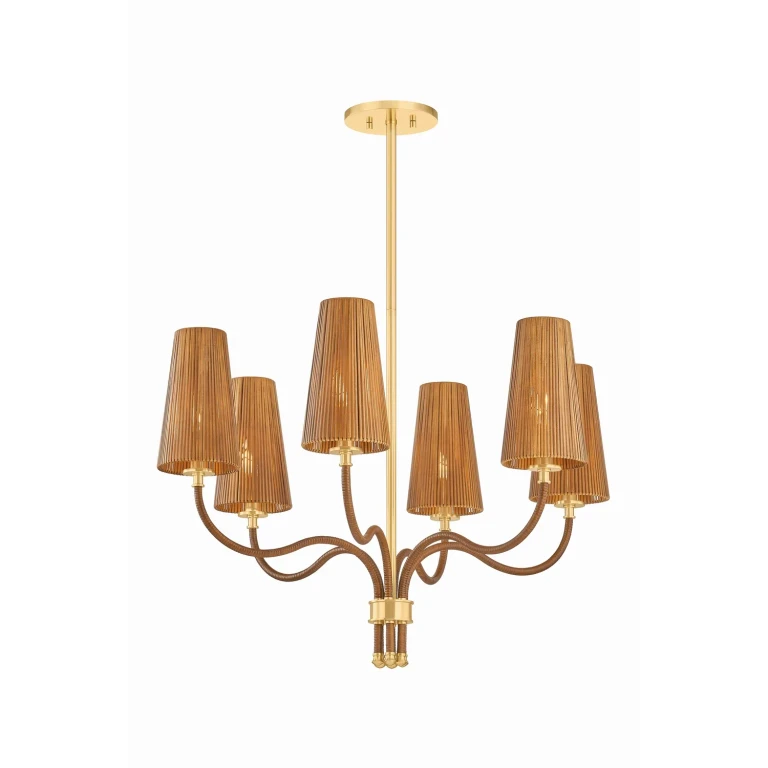 Aged Brass Chandelier from the Atwood Collection