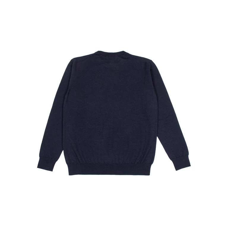 Dolce & Gabbana Junior Crewneck Pullover Blue Virgin Wool