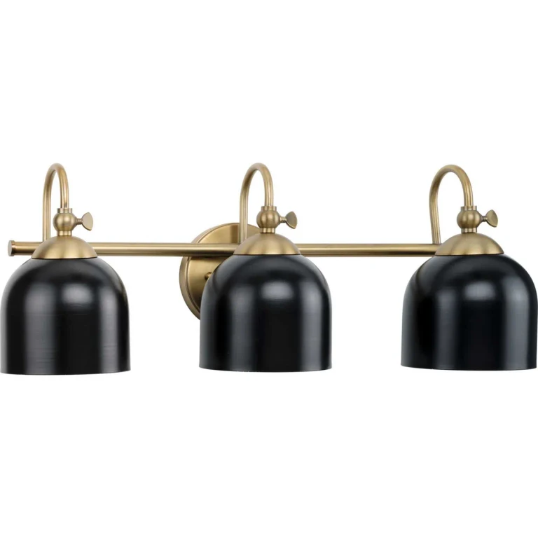 Vintage Brass Three Light Bath Vanity from the Dalton Collection