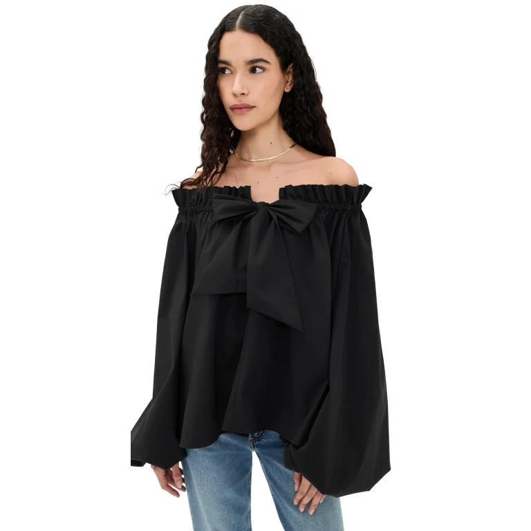 CAROLINE CONSTAS Adeline Tie Blouse Black XS