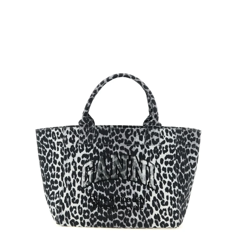 Ganni leopard Medium Tote Shopping Bag