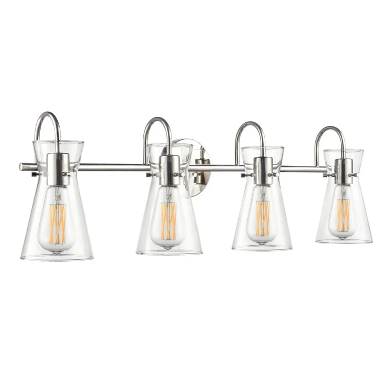 Polished Nickel Bathroom Vanity Light from the Camellia Collection