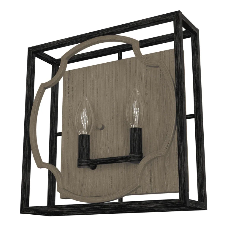 French Oak Two Light Wall Sconce from the Stone Creek Collection