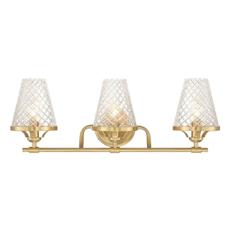 Candler 3-Light Bathroom Vanity Light in Warm Brass