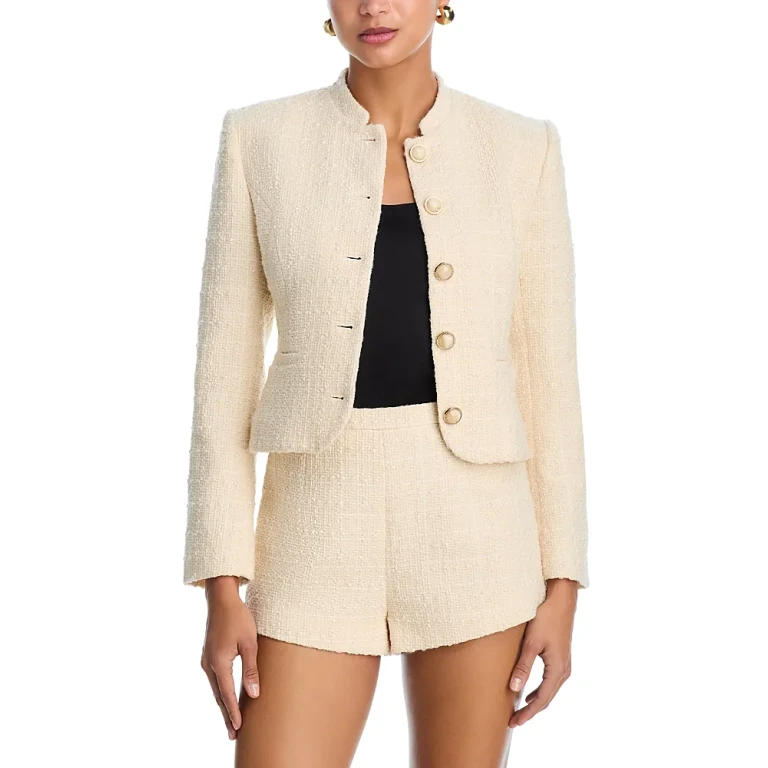 French Connection Structured Tweed Slim Fit Jacket