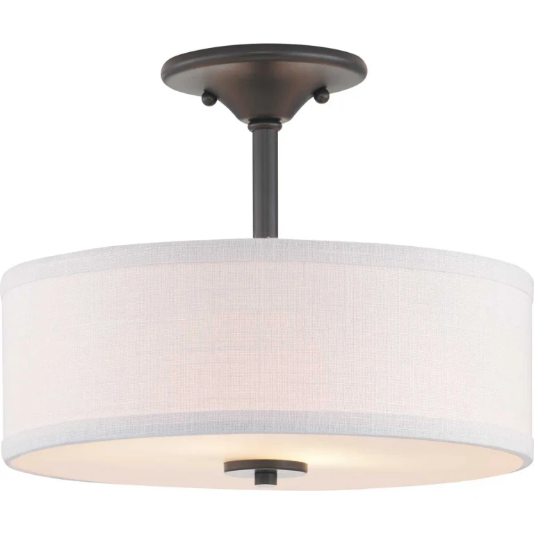 Graphite Two Light Semi-Flush Mount from the Inspire Collection