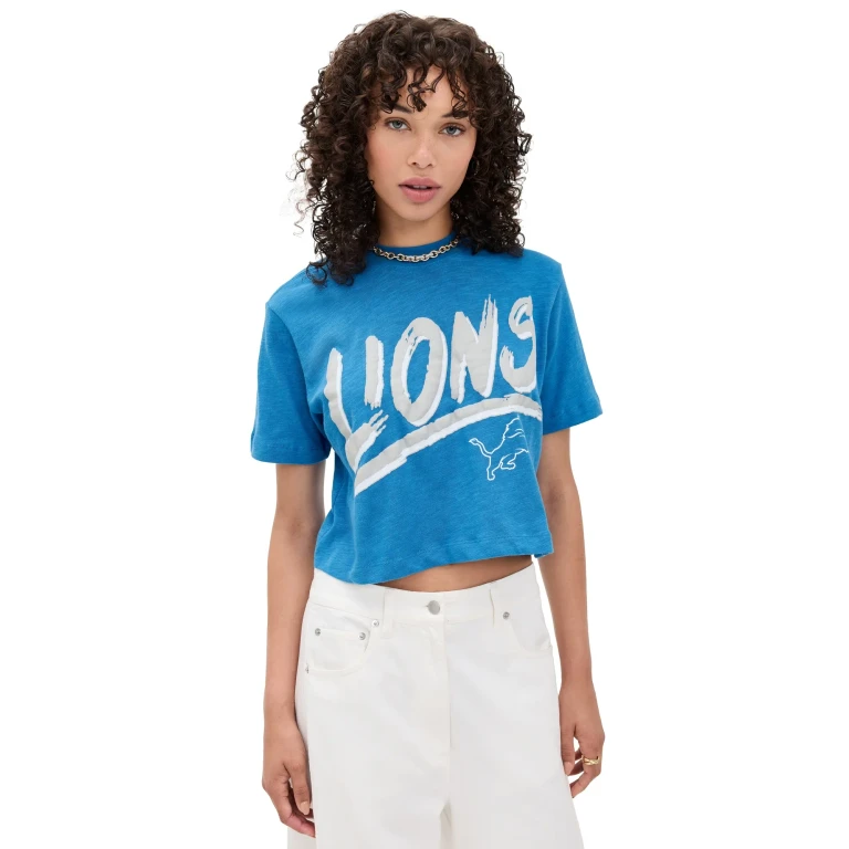 Junk Food Lions Thrill Minnesota Crop Tee Lions Blue S