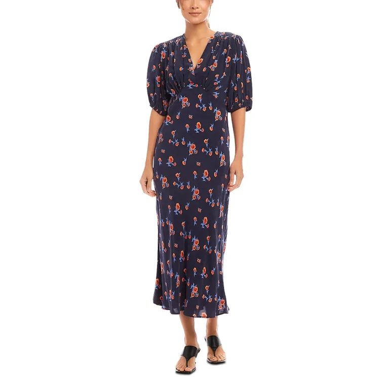 Karen Kane Bias Puff Sleeve Dress