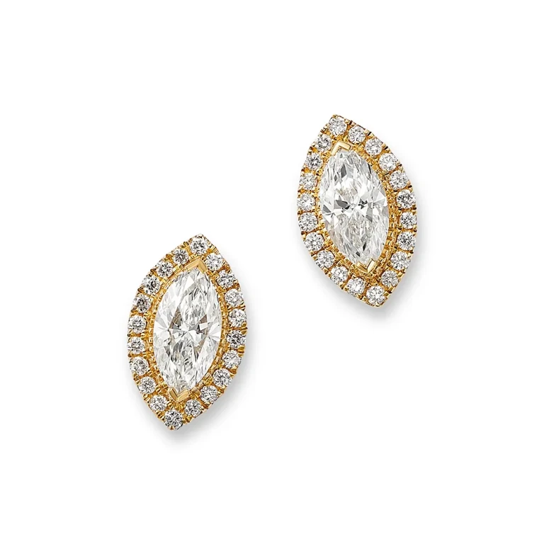 Luxe Collection Certified Lab Grown Diamond Marquis Stud Earrings in 14K Gold, 0.95 tcw