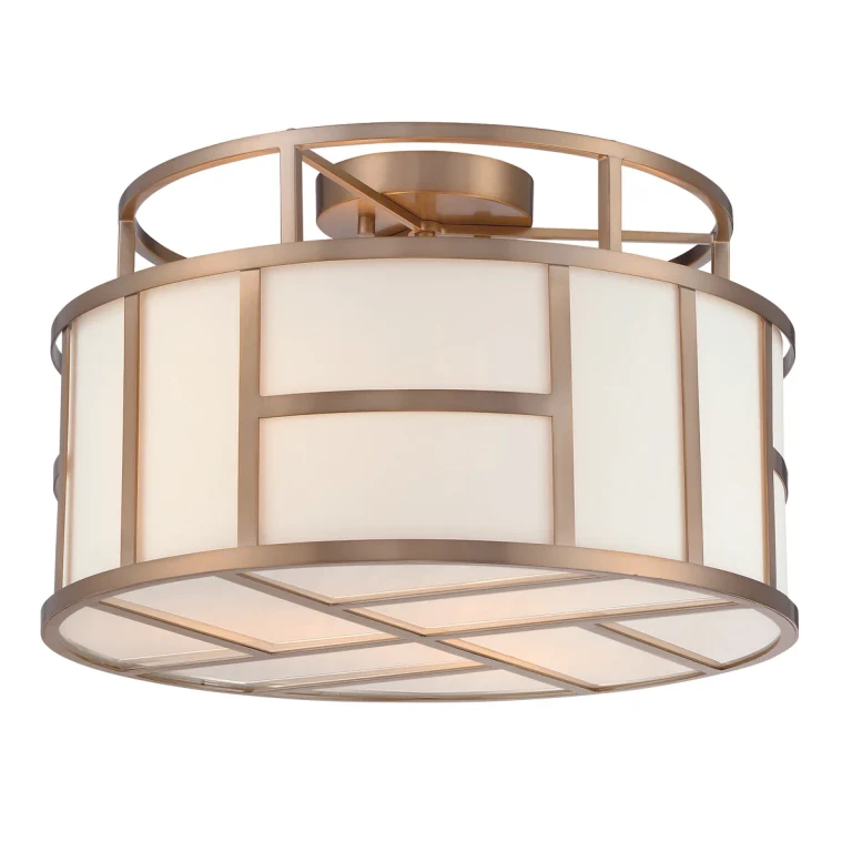 Libby Langdon for Crystorama Danielson 3-Light 17" Ceiling Light in Vibrant Gold
