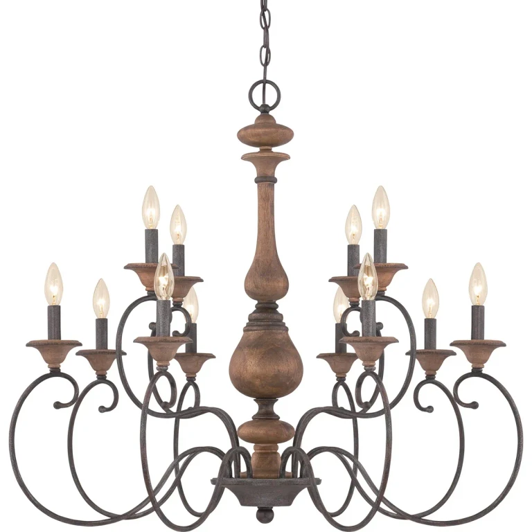 Auburn 12-Light Chandelier in Rustic Black
