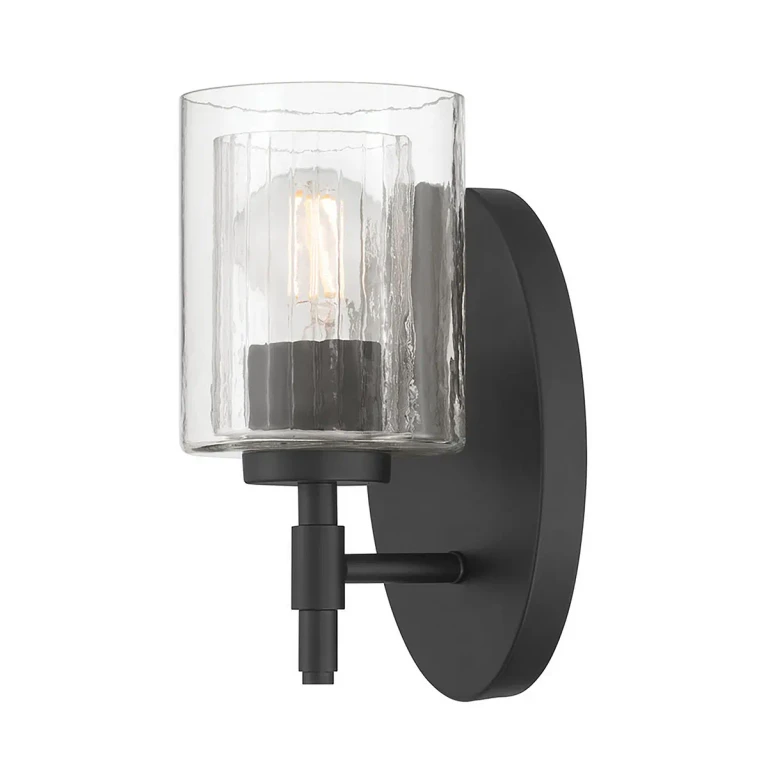 Matte Black Wall Sconce from the Solventa Collection
