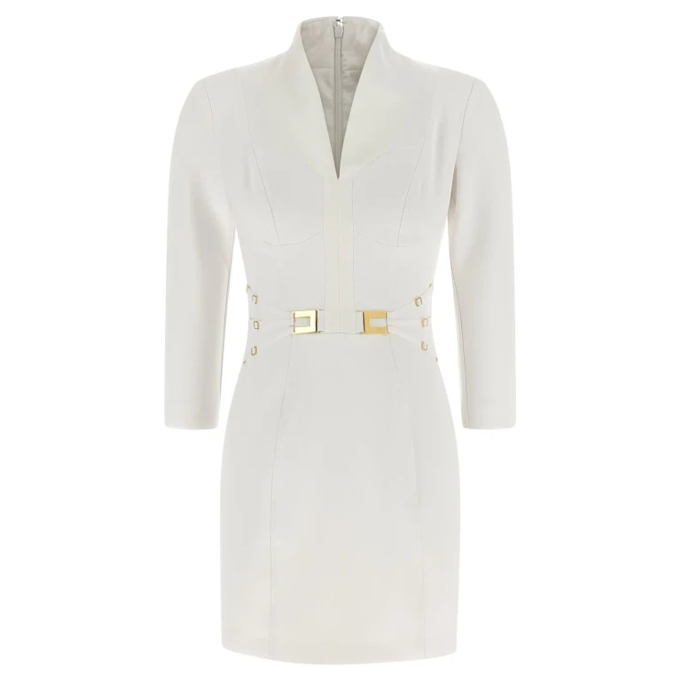 Elisabetta Franchi Robe Au Genou - Blanc