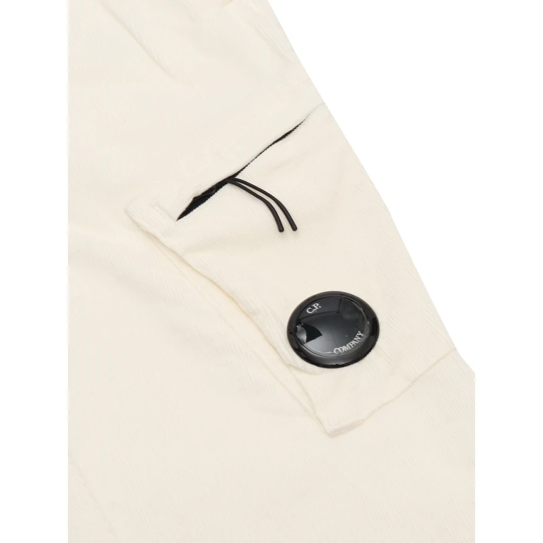 Cp Company Kids Long Pants White Cotton Elastane